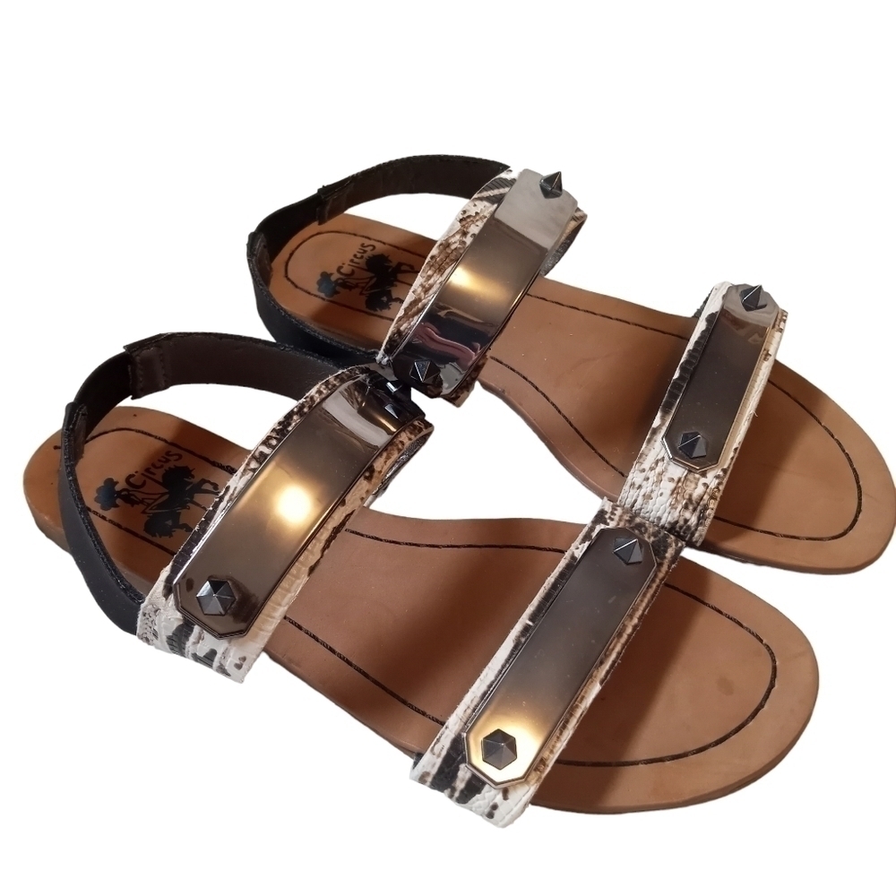 Circus by Sam Edelman BRYN faux snakeskin & metallic sandals size 6